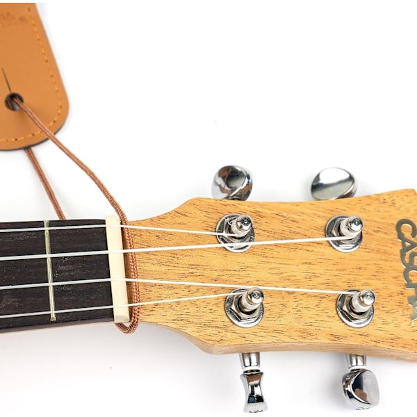 Brun - Justerbar ukulele-stropp, lengde 76-128 cm, individuelt justerbar, sterk ukulele-stropp, egnet for barn og voksne, veldig komfortabel