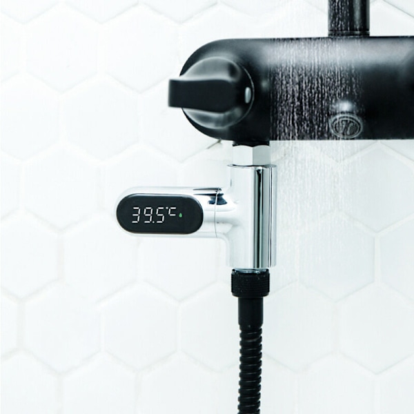 LED brusebadstermometer, Phe digitalt termometer 0-100 ° C, med 360 ° roterende termometer, LED vandmåler, brusevandstermometer til ældre barn