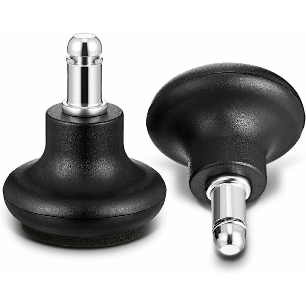 Sett med 5 svingbare hjul for kontorstol (svart) Bell Reservedeler glidere for kontorstol, 2-tommers svingbare hjul for høy profil krakk