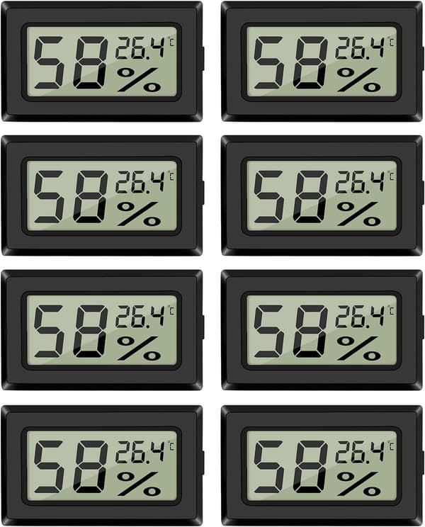 8-pack Mini Termometer (°C) Inomhus Digital Hygrometer med Temperatursensor för Växthus Bil Hemmakontor