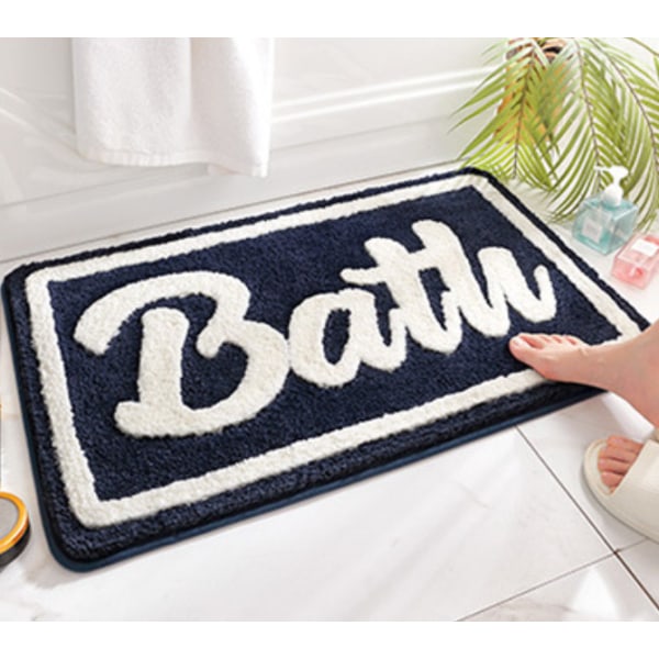 Bademåtte Happy Bathing fortykket badeværelse absorberende måtte - Navy blå 50*80cm