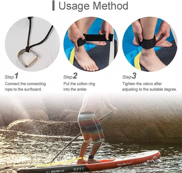 Surfboard Straps (Grön), Ankle Straps, 7mm, Surftillbehör, Fjäder Retractable Surf Straps för Paddle Board