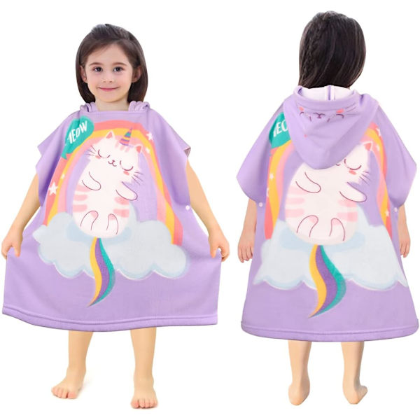 Børne badeponcho Børne badehåndklæde Strandhåndklæde Pige Drenge Badekåbe Superabsorberende Hurtigtørrende Hætteponcho Surfponcho Badekåbe til baby 2-6 år