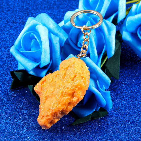 Kylling Nugget Nøglering, Sød Nøglering Gave til Kvinder Mænd, Perfekt til Rygsække, Tasker, Punge, Punge, Bilnøgleringe