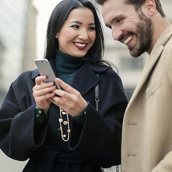 1 stk. Beige krystall anti-tap telefon sjarm kjede, nøkkelring snor telefon dekorasjon tilbehør