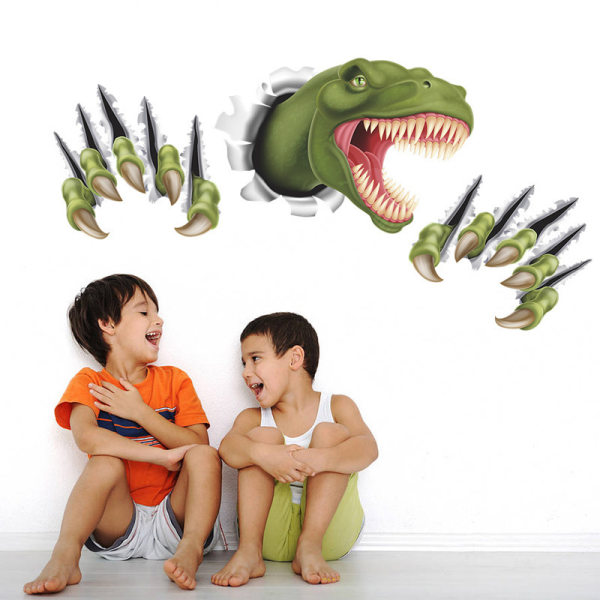 3D Dinosaurie Väggdekaler Väggdekaler Mural Dekaler för Sovrum Vardagsrum TV-vägg