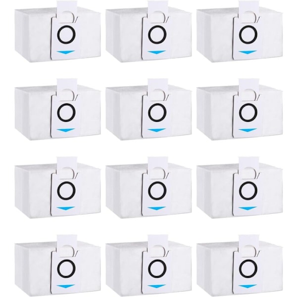 12 pölypussin sarja, yhteensopiva Ecovacs Deebot X1 Omni, X1 E Omni, X1 Turbo, T20 Omni, T20e Omni -imureiden kanssa, vara pölypussi Ecovacs Deebotille