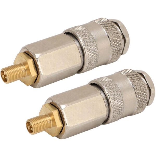 Bärbara Luftkompressor Adaptrar, Kraftigt Stål Hane Gänga till Ventil, 3 i 1 Snabbkoppling för Däckpump, 2-pack