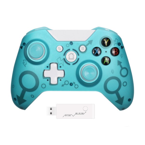 Trådløs controller til Xbox One, uden headset-stik, 2,4 GHz gamepad til Xbox One S/X PC (grøn)