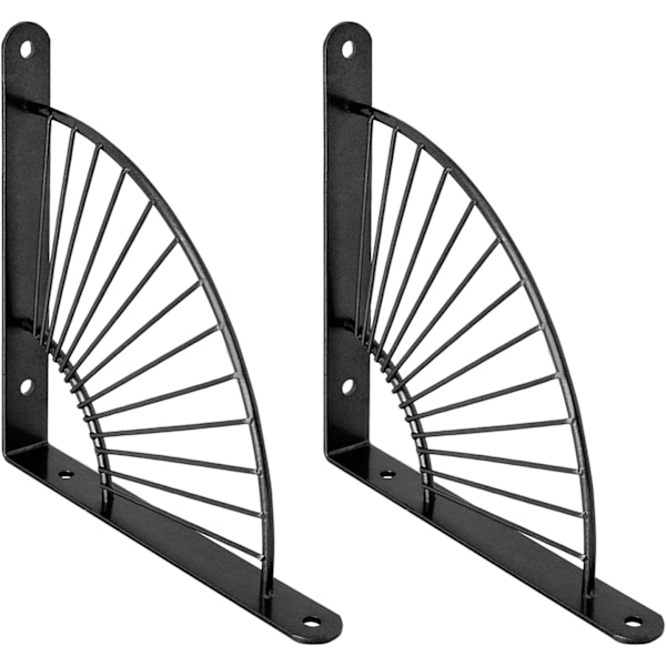 2-pack guldhylla konsoler väggmonterade tunga metall flytande hylla konsol med skruvar för kök badrum (svart) 8\"