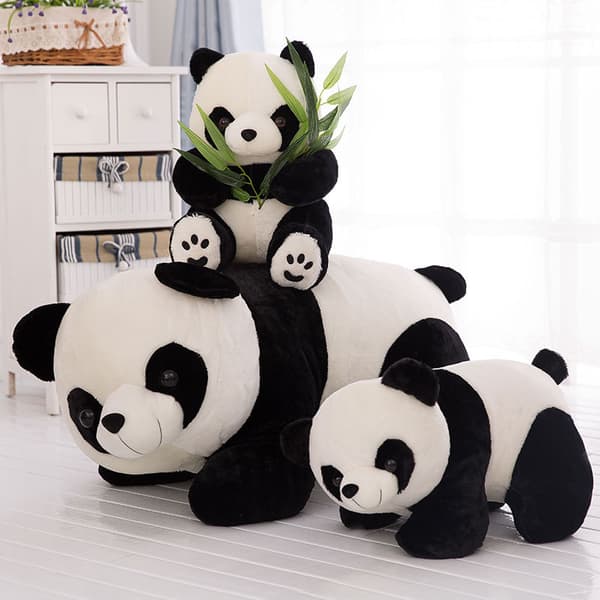 Panda pehmolelu - Eläväiset yksityiskohdat - Arvokas kumppani Musta（A）