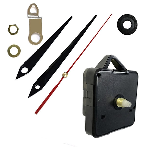 Svart hand kvartsurverk tyst svepande kvartsurverk andra DIY precision 1 sekund väggklocka rörelse
