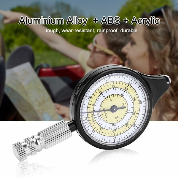 Kartmätningsverktyg för analog utomhusmätning Kalkylator Kartkalkylator Instrument Gadget Vandringsverktyg