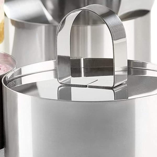 Rostfri kakform med pusher, 8 cm i diameter, set om 6 runda