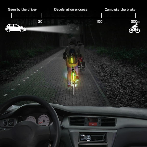 Gule 6-pak Refleks LED Blinkende Lys Taskevedhæng, 3 LED-tilstande Sikkerhedslygter, Reflektorer til Børn, Med LED til Vandreture, Jogging
