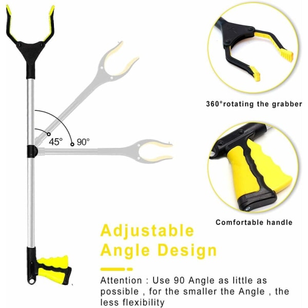 Noukkityökalut, esineiden noukkimiseen tarkoitettu tarttuja, roskien tarttumiseen, roskien poimimiseen, puutarhajätteeseen 82 cm keltainen