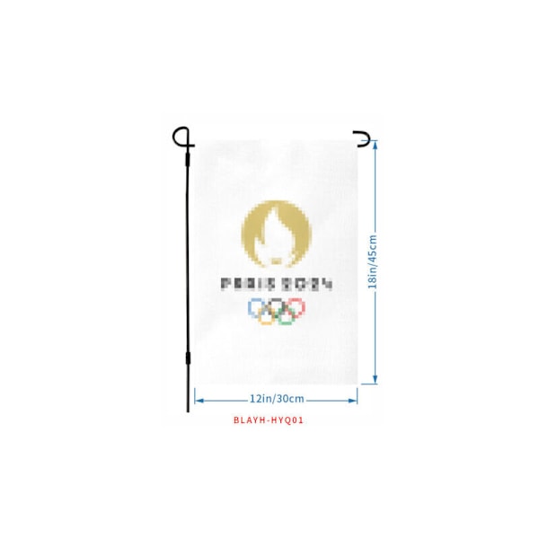 2024 Olympiske Lege Fem Ringe Haveflag 2 Stk 30x45 cm Gårddekoration