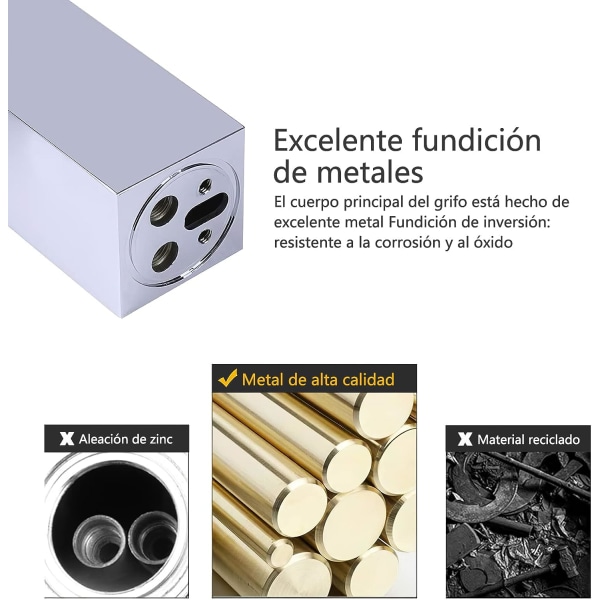 Baderomskran, Moderne Foss Design Servantkran, Holdbar Metallkropp Design Med Premium Metall Krombelegg. Justerbart Varmt og Kaldt Vann