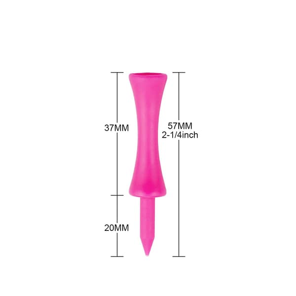 Plast Golf Tee Pakke med 100 Rosa 57mm