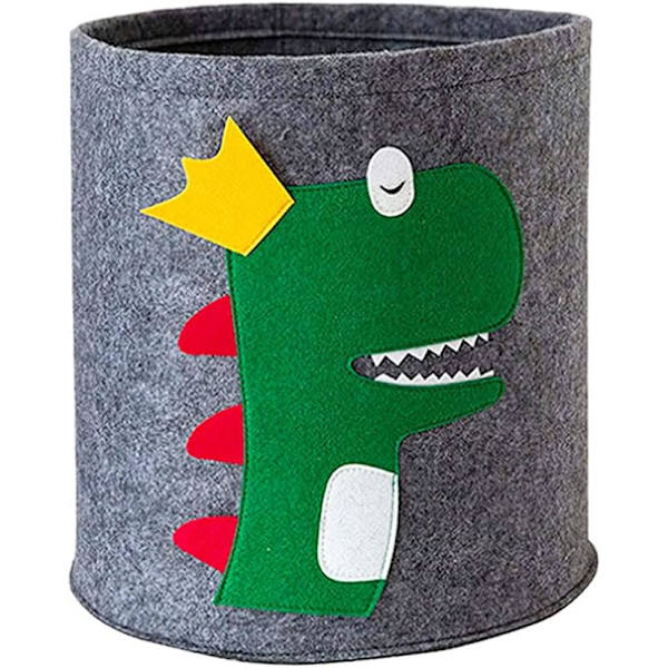 Filtetøykurv - Dinosaur Baby Hamper Rund Sammenleggbar Oppbevaringskurv for Kontor Soverom Klær Bøker
