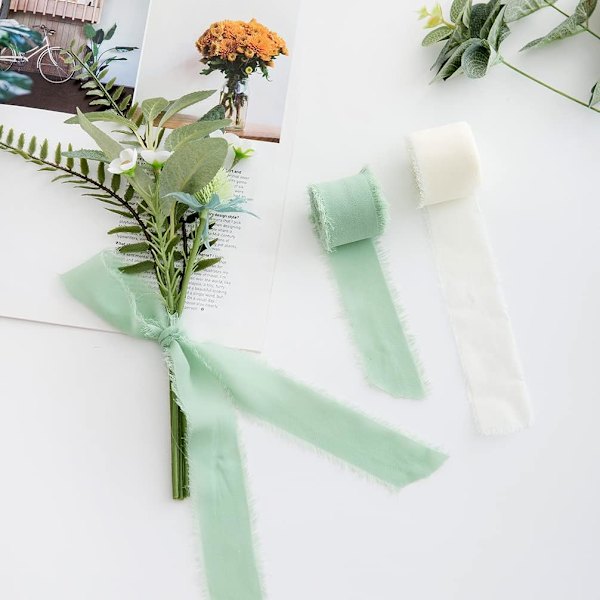 3-pack 4 cm x 4,5 m vit presentband, presentband för bröllop, festival, dekorativt band för presentinslagning, blombukett, bröllopsinbjudan, gör-det-själv