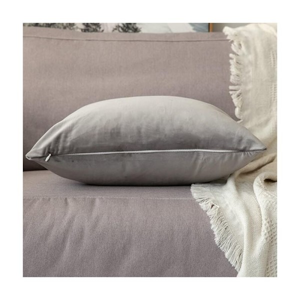 Sett med 2 fløyelsputetrekk 45x45cm grå, Dekorative Sofaputer Myk Putedekorasjon Husdekorasjon Stue Til Sofa