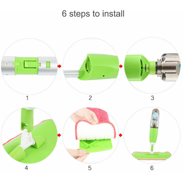 Gulvmoppe med integreret spray - Velegnet til alle overflader
