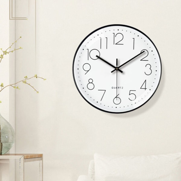 12 tum, elegant, modern, tyst, utan tickande, kvartsväggklocka, fungerar med batterier, rund dekorativ design för hemmet/kontoret/köket/sovrummet