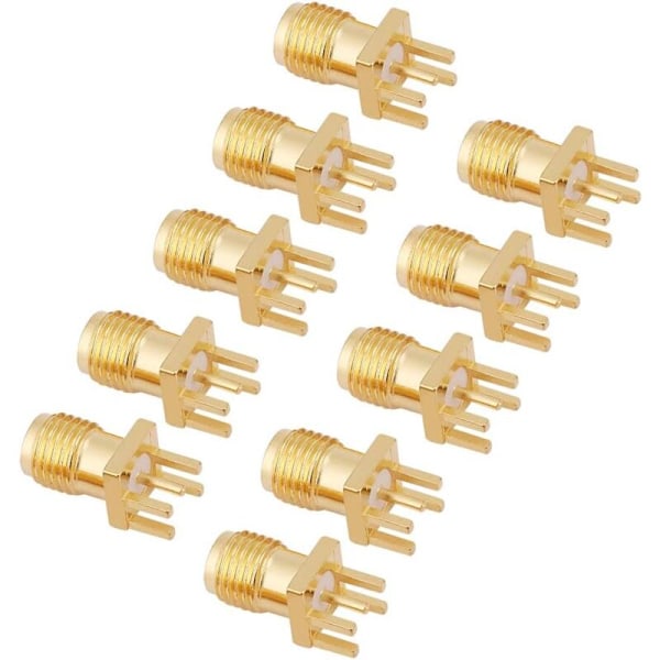 10 st SMA hona Grundläggande kontakt jack hona adapter RF PCB 50 Ohm Mässingskontakter för WiFi Repeater Radio Repeaterkabel