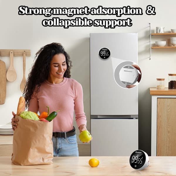 Digital kökstimer med stor LED-display, digital timer, visuell timer, bekväm för matlagning, träning, undervisning, bekväm för barn och äldre
