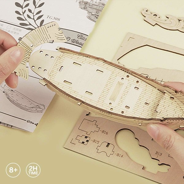 3D træpuslespil til børn og voksne Bådbygningskit Håndværk Hjernegymnastik DIY-kit til alderen 8 og opefter (krydstogtskib)