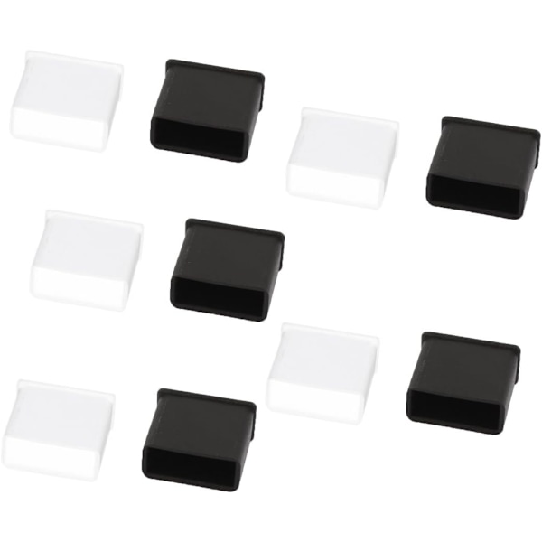 10 kpl USB A -kannen suojuksia, musta, muovi, läpinäkyvä