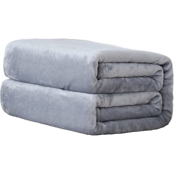 Superblød flannel, sofaer, sofaer, komfortabel og luksuriøs dækning med en fløjlsagtig berøring til sommeren, sølv, 150 cm x 200 cm