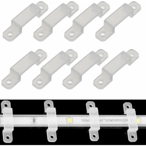 Set med 50 fästklämmor för LED-ljusremsa 10 mm till 18 mm