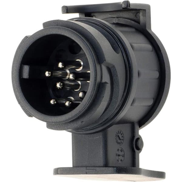 13-polet til 7-polet Trailer Adapter - Sort - til Bil, Trailer, Trækstang, Campingvogn