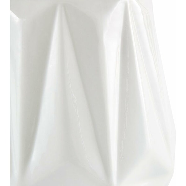 Rivet Modern, vinklet stentøjsvase, 18,5 cm høj, hvid