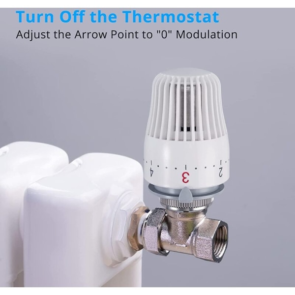 Sett med 4 termostathoder, reservehode for radiatorventil M30 x 1,5, termostatisk radiatorventil