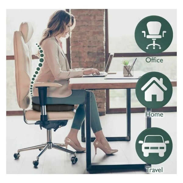 Ortopedisk Kudde Memory Foam Ergonomisk Sittdyna Kontor Bil 45x35x7cm - Ortopedisk Svanskudde