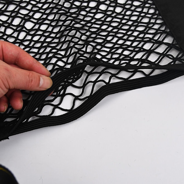 Sæt med 2 universelle netlommer til bagagerum med velcro 25cm x 50cm organizer taske net i bil med velcro solide strimler for tommelfinger op