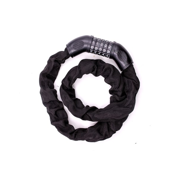 5-cifret cykelkædelås, 100 cm, 1 pakke - sort