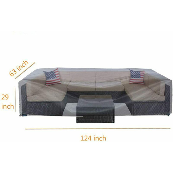 Super suuri ulkoilupöydän tuolien sohvan suojus vedenpitävä pölytiivis UV/tuulensuojaus 124\" x 63\" x 29\"