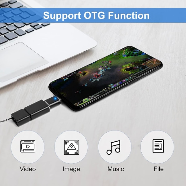 USB 3.0 til USB C-adapter, USB C hann til USB hunn-adapter, OTG-adapter for Macbook Pro, nettbrett, Type-C mobiltelefoner, tastaturer og andre Type-C-enheter