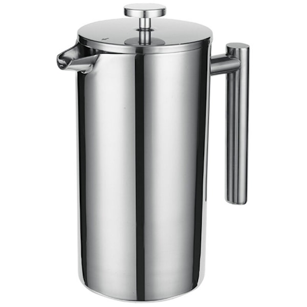 Stempelkande i rustfrit stål 304, termokaffemaskine, tekande, 800 ml, 3 filtre, anti-krydshåndtag, rustfri kaffepresse