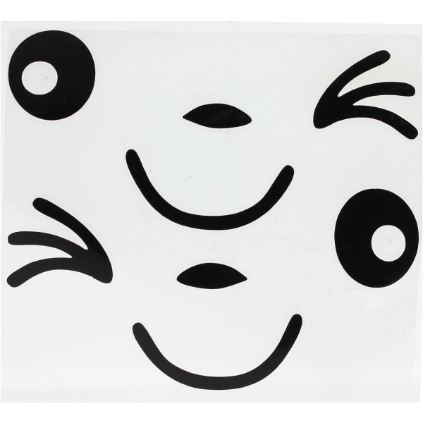 2-pack 3D svarta Smiley bilspegelklistermärken (5 set)