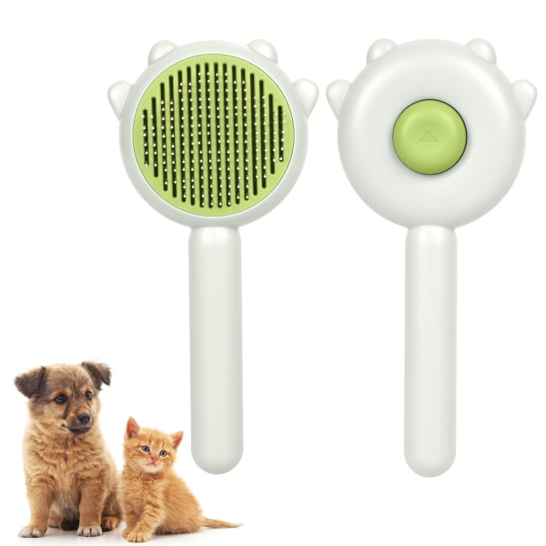 Kattebørste Hundebørste, Pet Hair Cleaning Brush Grooming Kam, Egnet for Kort/Lang Hårede Katter Valper og Kattunger Massasje for å Fjerne Løs Undercoa