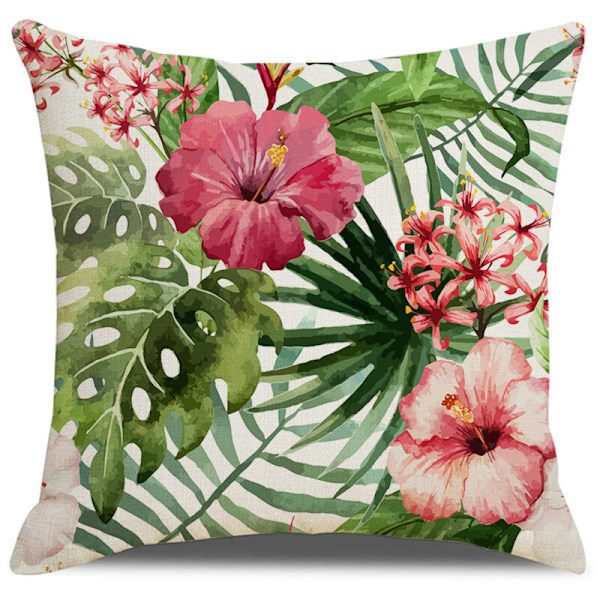 1 stk putetrekk (45 cmx45 cm/18 x 18 Tropisk stil Plante Grønne Blader Flamingo Grønn Grønn Grønn Sommerfugler Bomull Lin For Sofa
