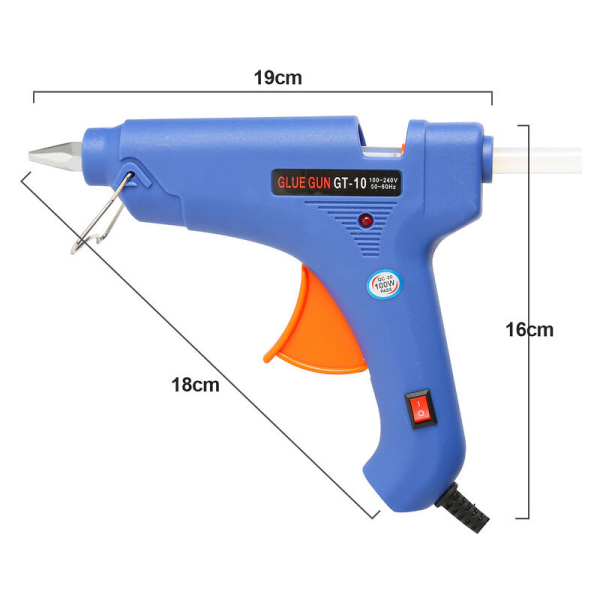 Hengda limpistol 100W Rask og sikker oppvarming, anti-flyt for reparasjon, håndverk, DIY, hjem, kontor - Blå