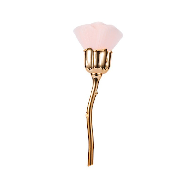 1 st Rosett Nagelpulver Borste Rosa Huvud Borste Blush Pulver Borste Mode Nagellim Tillbehör Nagel Material