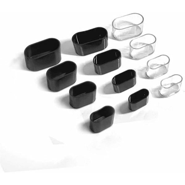 Tuolin jalan suojus, soikea silikoninen huonekalun suojus, naarmuuntumissuoja lattialle, 8-24 läpinäkyvää osaa/24 kpl 15x30mm