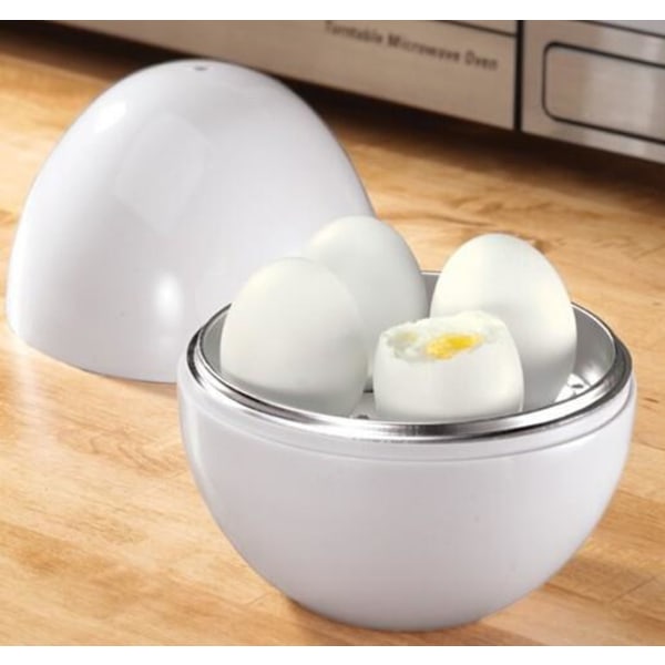 Äggkokare i mikrovågsugn, BPA- och melaminfri, aluminiuminsats för 4 ägg
